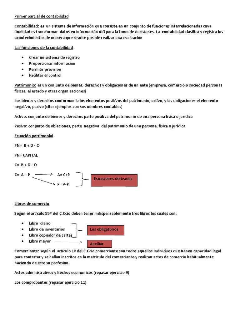 Primer Parcial de Contabilidad | PDF