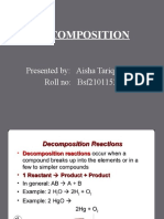 Decomposition: Presented By: Aisha Tariq Roll No: Bsf2101153