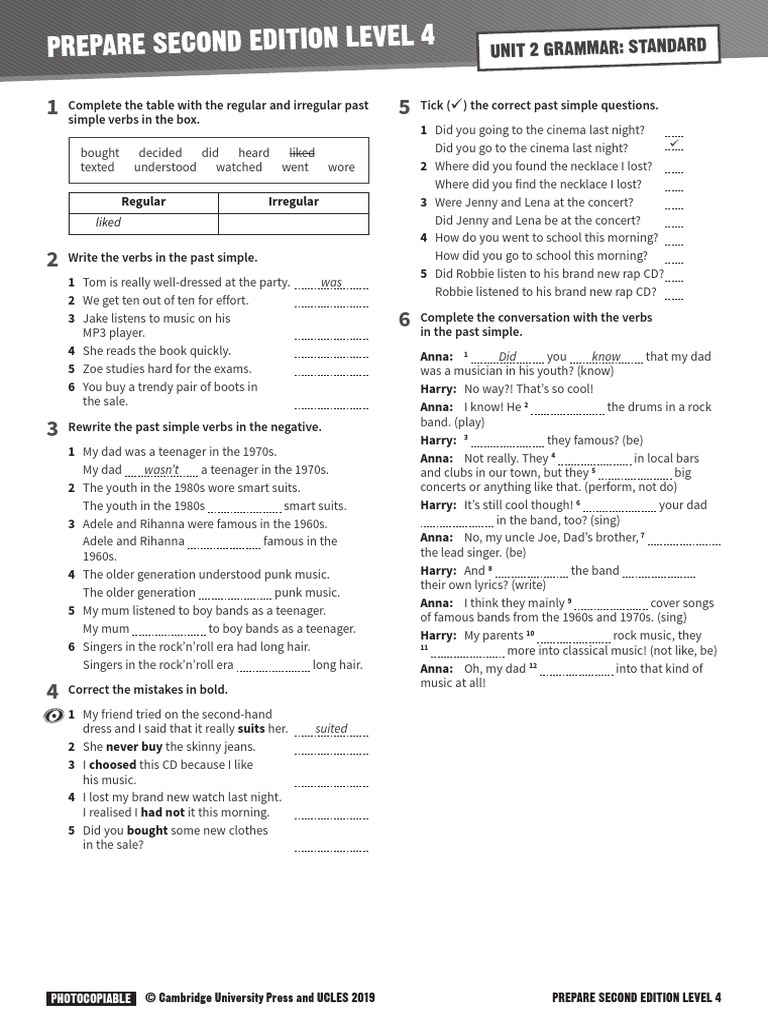 Prepare 4 Grammar Standard Unit 02 Pdf