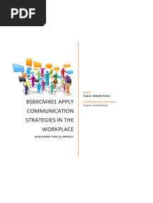BSBXCM401 Apply Communication Strategies in The Workplace. Assessment 2 - 1
