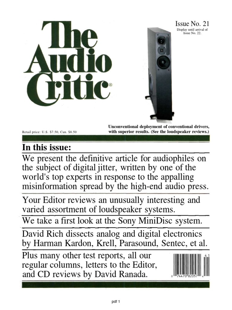 Audio Critic 22 | PDF | Loudspeaker | Digital To Analog Converter