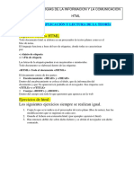 Aspectos Básicos HTML: Ejercicio 0 Explicación Y Lectura de La Teoría (1 Sesión)