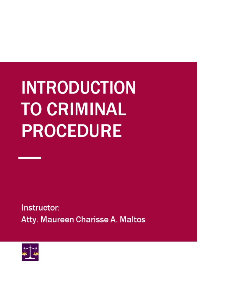 Introduction To Criminal Procedure Pdf Crimes Crime Violence