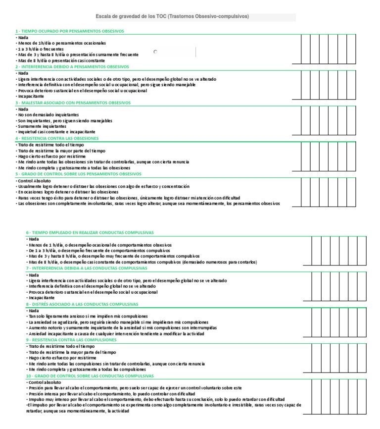 Test toc pdf desorden obsesivo compulsivo las emociones