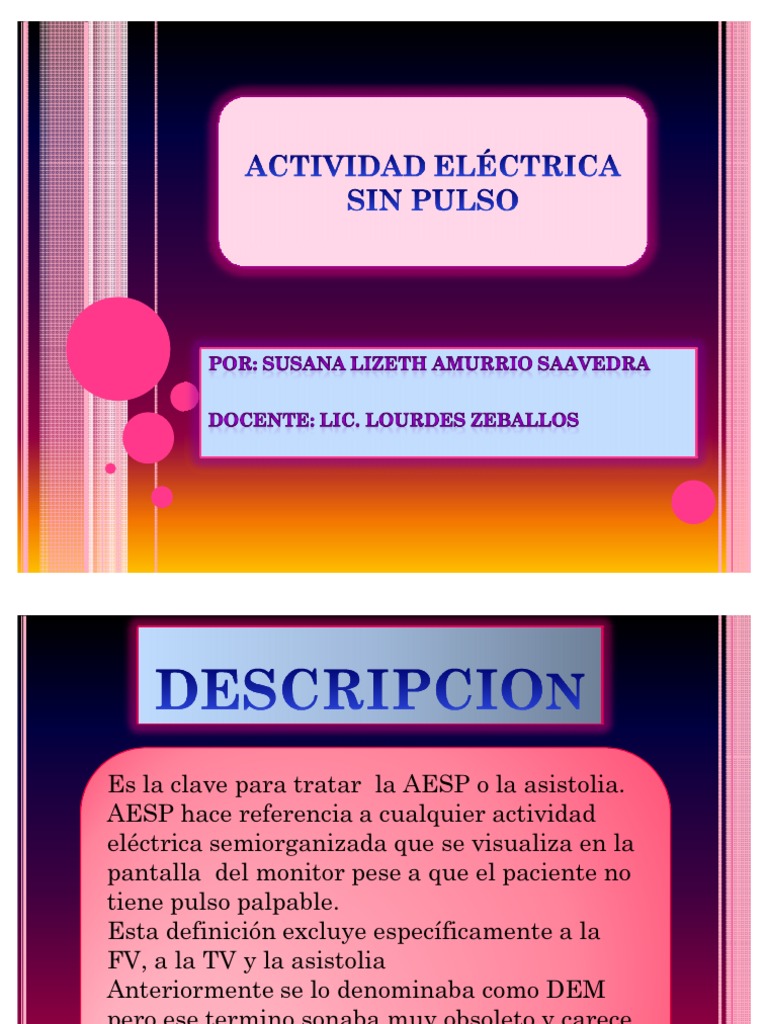 Actividad Electrica Sin Pulso EXPO