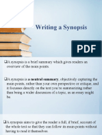 Writing A Synopsis