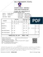 Patliputra University, Patna: B.Sc. (Hons) Part-I, Session - 2020-2023 Examination Held in November, 2021