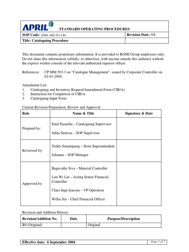 R0 Cataloguing Tt Pdf Specification Technical Standard Inventory