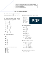 Lista de exercícios de números racionais