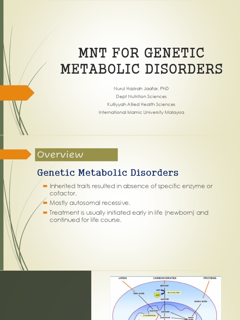 MNT For Genetic Metabolic Disorders | PDF | Leucine | Phenylalanine