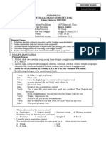 Lembar Soal Penilaianakhir Semester (Pas) Tahun Pelajaran 2022/2023