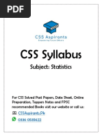 Statistics CSS Syllabus