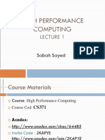 High Performance Computing: Sabah Sayed