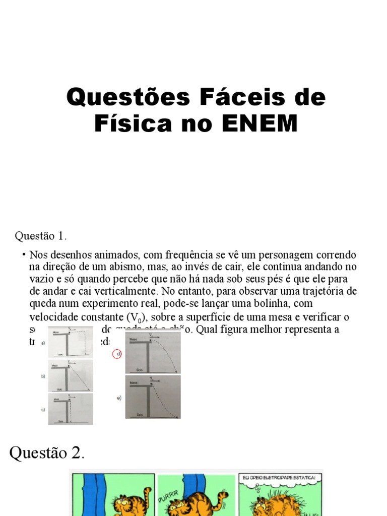 Questões Fáceis de Física No ENEM - Projeto | PDF | Som | Força