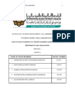 Sociology of Education (Edfs 2203), Semester 1 2020/2021 Working Paper: Final Presentation