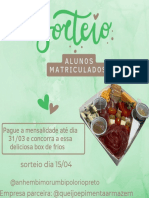 Alunos Matriculados: Sorteio Dia 15/04