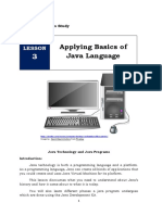 Applying Basics of Java Language: Lesson
