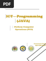 ICT - Programming (JAVA) : Quarter 1 - Module 3: Perform Computer Operations (PCO)