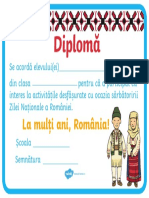 Ziua Nationala A Romaniei Diploma
