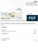 Ride Payment Summary with Route and Fare Details