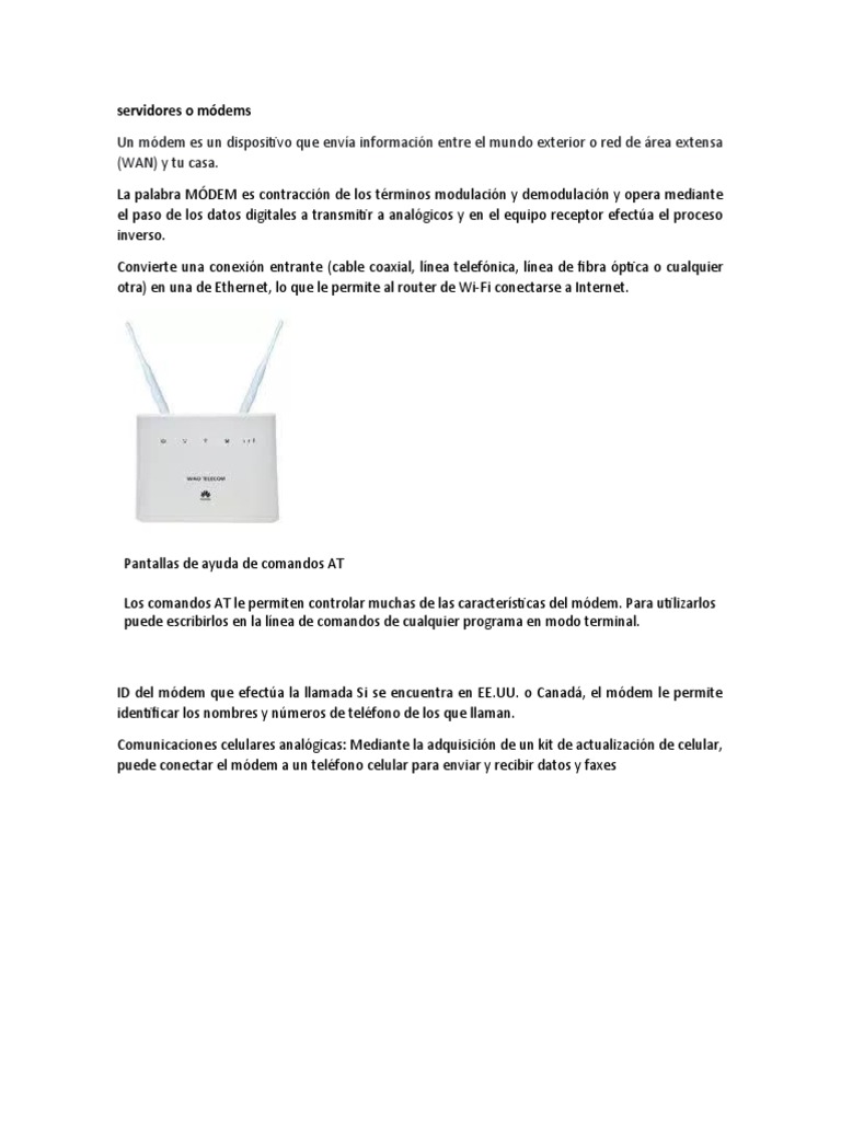 Servidores o Módems PDF