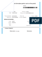 Completare Formulare Pentru Cont On-Line Portal: Date de Identificare