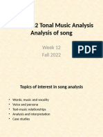 MUSC3432 Tonal Music Analysis Analysis of Song: Week 12 Fall 2022
