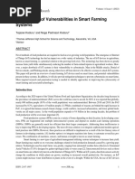 An Overview of Vulnerabilities in Smart Farming Systems: Tejaswi Koduru and Naga Padmasri Koduru