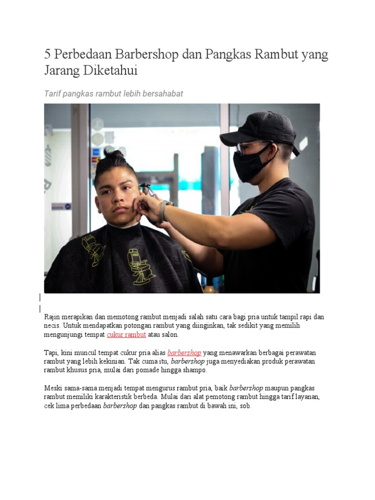 Perbedaan Barbershop dan Pangkas Rambut | PDF