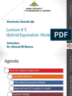 Lecture # 5 Hybrid Equivalent Model: ECE-312 Electronic Circuits (A)