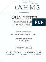 Brahms, J. String Quartet Op. 67 No.3 Cello