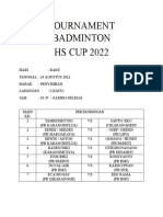 BADMINTON HS CUP 2022 SCHEDULE