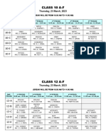 Class 10 A-F: Thursday, 23 March, 2023