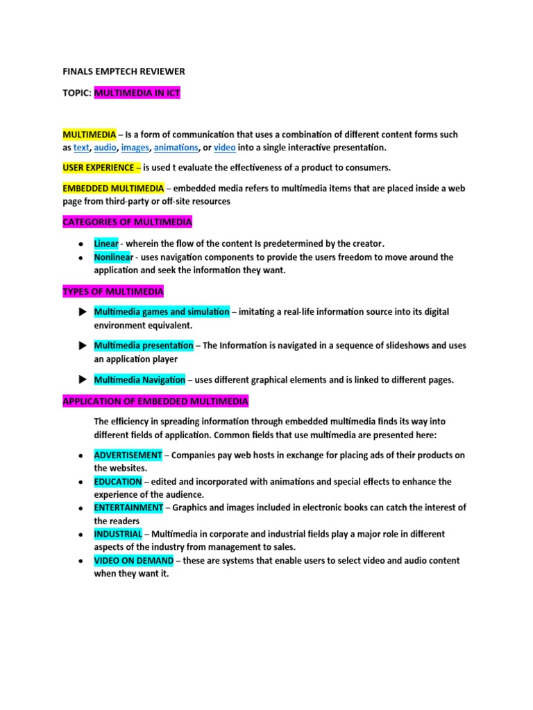 Finals Emptech Reviewer | PDF | Multimedia | Websites
