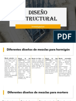 Diferentes diseños de mezclas y agregados para hormigón y mortero