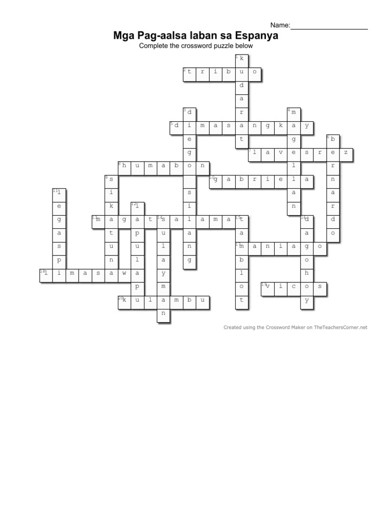Crossword EwMVeYzw3B PDF