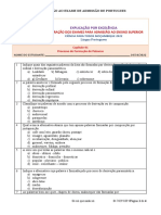 Explicação Por Excelência: Preparação Dos Exames para Admissão Ao Ensino Superior