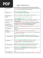 TRS501 Vocabulary List