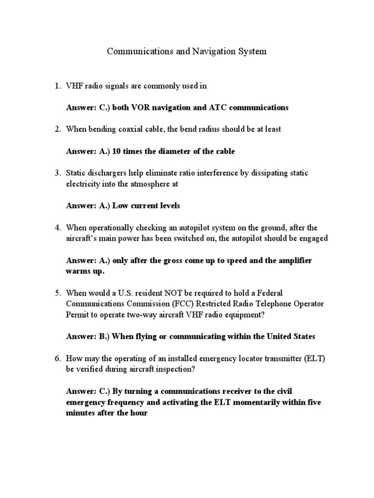 Communications and Navigation System PDF Radio Antenna (Radio)