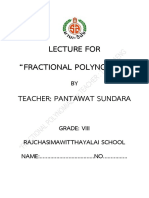 Lecture For "Fractional Polynomial": Teacher: Pantawat Sundara