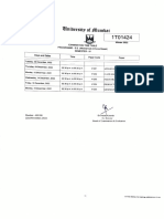 Unidersitp of Mumbai: Examination Time Table Programme (Mechanical) (Choice