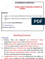Unit 3: Longitudinal Direct Bending Stresses in Beams: Eng. Strength of Materials Iii (Mst31A)
