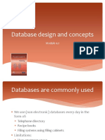 Database Design and Concepts