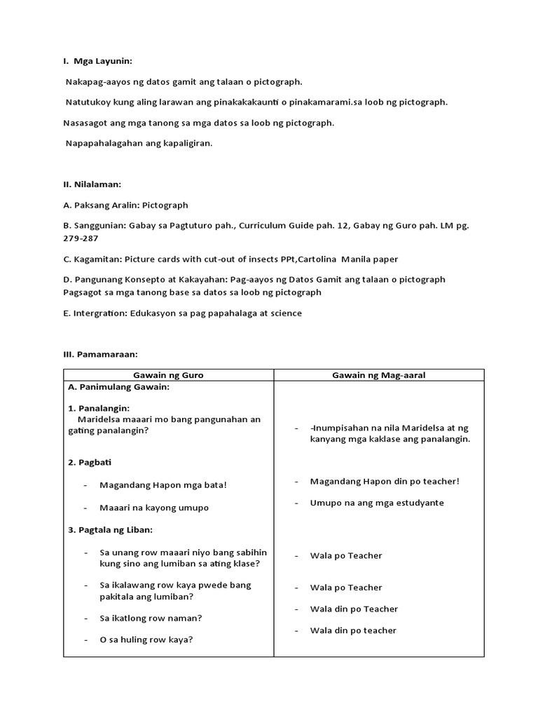 I. Mga Layunin | PDF