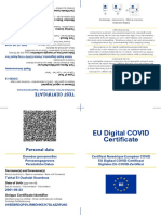 EU Digital COVID Certificate: Personal Data