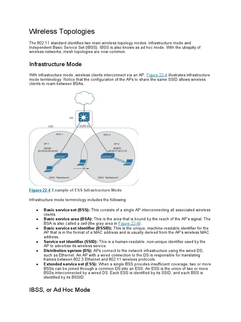 Wireless Topologies | PDF | Wireless Lan | Network Protocols