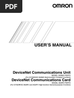 User'S Manual: Devicenet Communications Unit Devicenet Communications Card