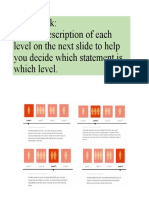 Homework: Use The Description of Each Level On The Next Slide To Help You Decide Which Statement Is Which Level