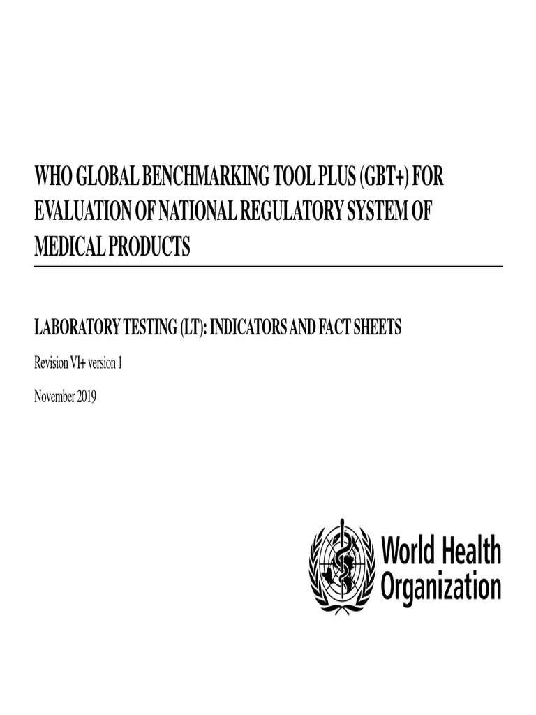 WHO Global Benchmarking Tool Plus 2019 Laboratory Testing PDF
