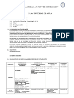 "Año de La Unidad, La Paz Y El Desarrollo": Plan Tutorial de Aula